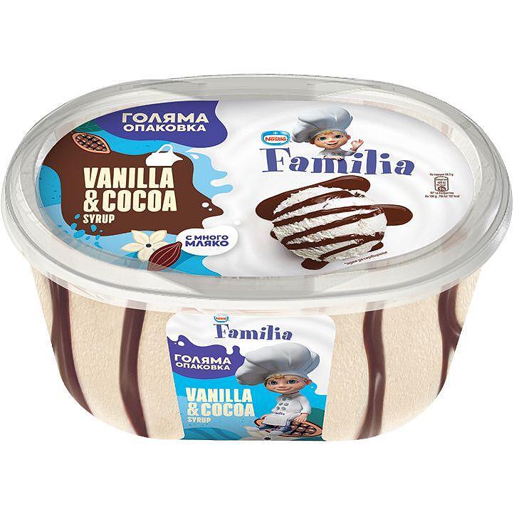 familiavaniliaikakao_kmarket Сладолед Familia Ванилия и Какаов Сироп Кутия - Image 1