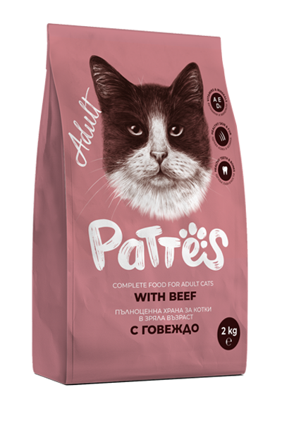 pattencatgovejdo_kmarket Pattes за Котка Говеждо 400гр. - Image 1